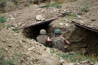 Pictured: Russian troops train in undisclosed location in Ukraine